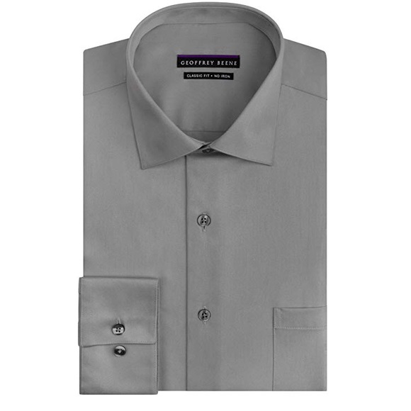 Geoffrey Beene Other - Geoffrey Beene Sateen No Iron Gray Dress Shirt